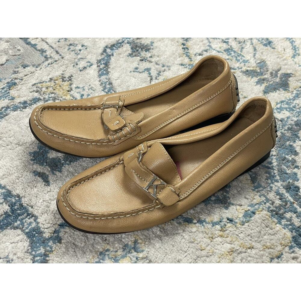 Kroll Italy Leather Loafers Shoes Size 5.5 36.5 Light Brown Slip On Comfort